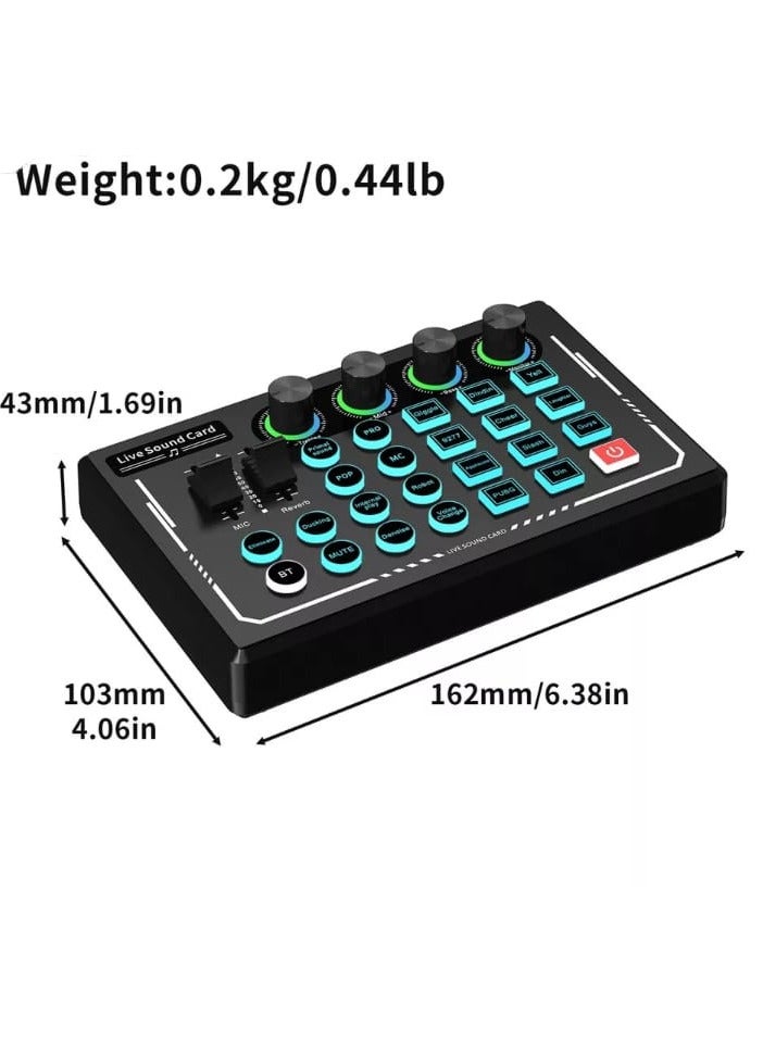 Live Sound Card And Audio Interface  Mixer Effects And VoiceChanger Podcast Production Studio Equipment Prefect For Streaming Podcasting Gaming - Image 2