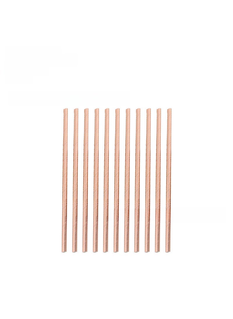 Generic Pink Lotus Rose Gold Diamond Party Tableware Set Rose gold straw 10p 