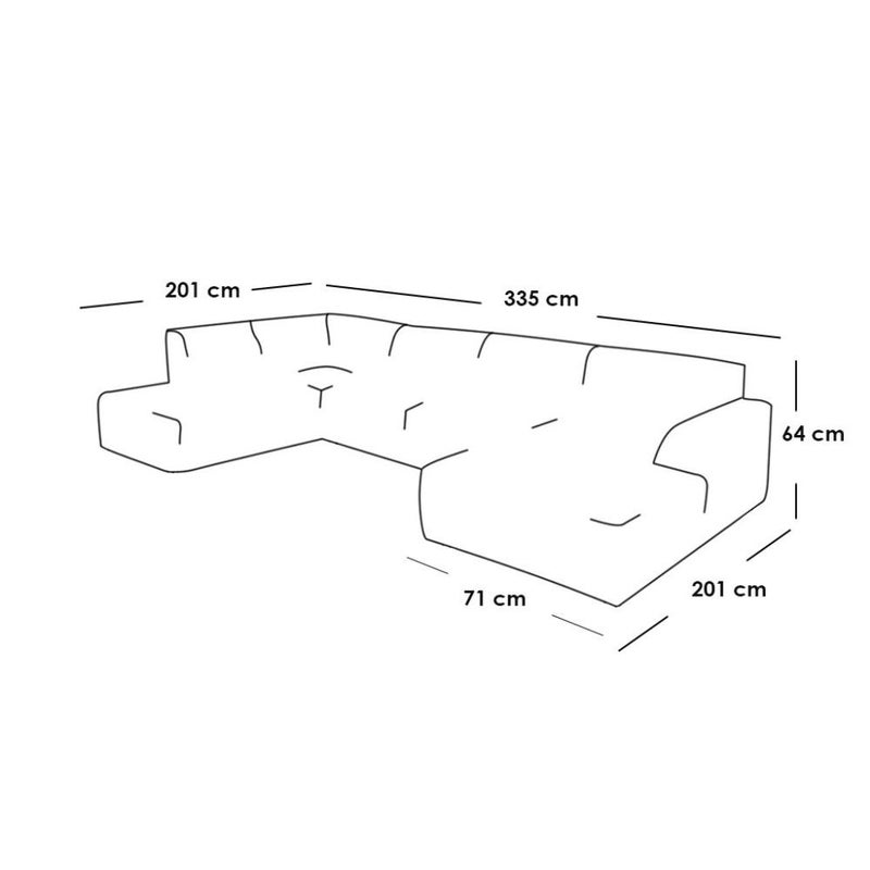 home house Corner sofa 335 x 201 x 71 x 64 cm - gray - Image 3