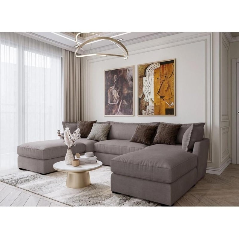 home house Corner sofa 335 x 201 x 71 x 64 cm - gray - Image 1
