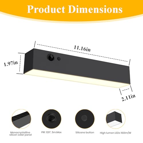 SOTTLOT Solar Wall Lights Outdoor Waterproof, 2Pcs LED Dusk to Dawn Solar Lights for House Number, 4000K 1000LM Motion Sensor Solars Outdoor Light for Patio, Porch, Address Sign - Image 4