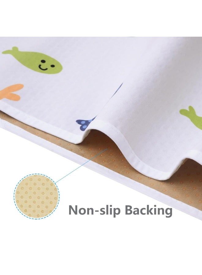 Womumon Splat Mat for Under Highchair/Arts/Crafts, WOMUMON Baby Reusable Waterproof Anti-Slip Floor Splash Mat, Portable Play Mat and Table Cover (51", Seaworld) - Image 4