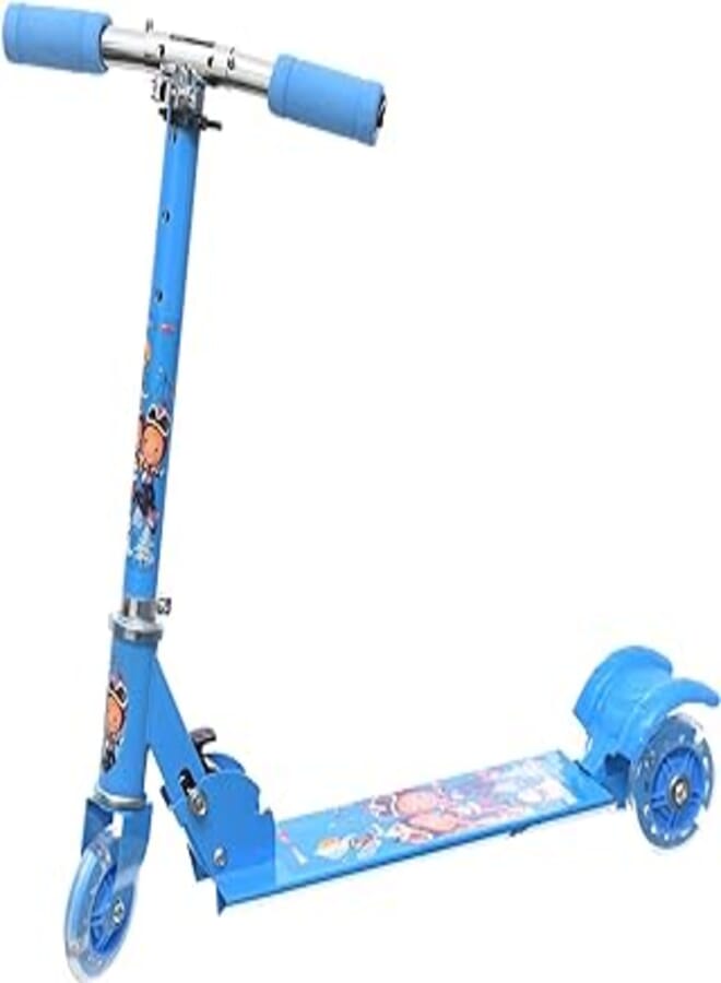 Scooter front wheel With 2 rear wheels and Foot brake For Kids, Gift, fun and entertainment - Babyblue 