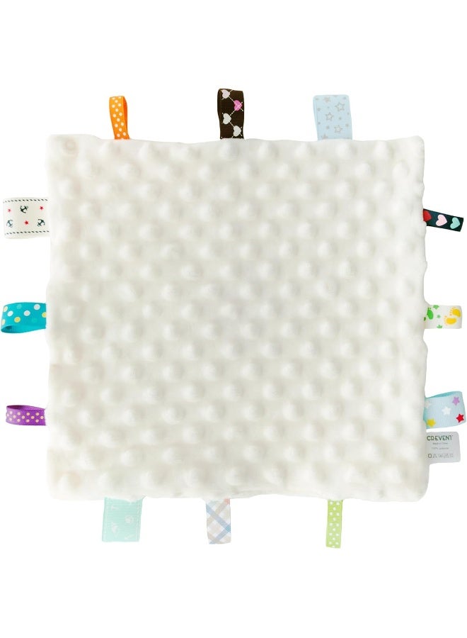 CREVENT Baby Welcome Gift Set Storage Basket with Two Blankets + A Security Blanket + A Taggie + A Gift Bag with Ribbon (Ivory) - Image 5