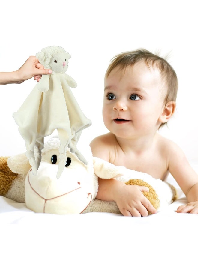 CREVENT Baby Welcome Gift Set Storage Basket with Two Blankets + A Security Blanket + A Taggie + A Gift Bag with Ribbon (Ivory) - Image 3
