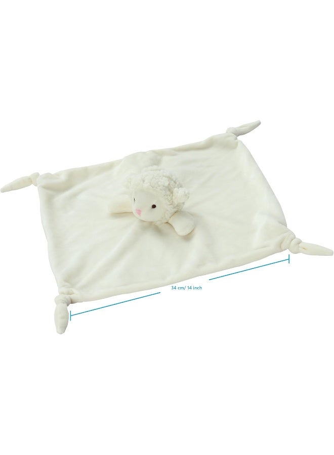 CREVENT Baby Welcome Gift Set Storage Basket with Two Blankets + A Security Blanket + A Taggie + A Gift Bag with Ribbon (Ivory) - Image 2