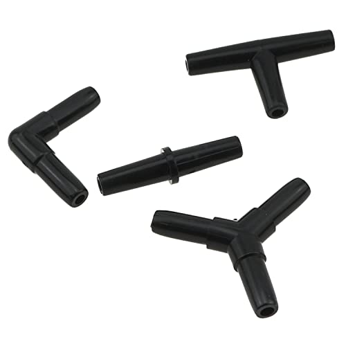 ZZHXSM Aquarium Air Valve Connector 48PCS 4Type Black Plastic Air Valve Connectors Splitters for Fish Tank 3/16 Air Line Air Pump, Airline Tubing Connector - Image 3