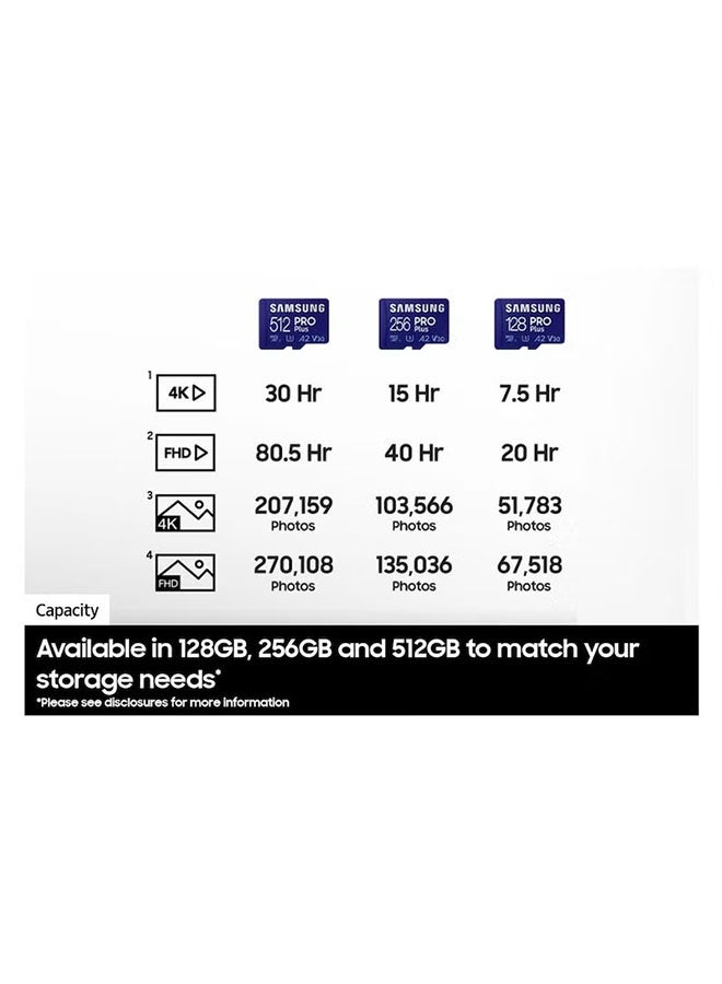 Samsung PRO Plus 256GB Memory Card – Up to 160MB/s, Full HD and 4K UHD, UHS-I, U3, V30, A2, for Android Smartphones, VCRs, Cameras and More - Image 3