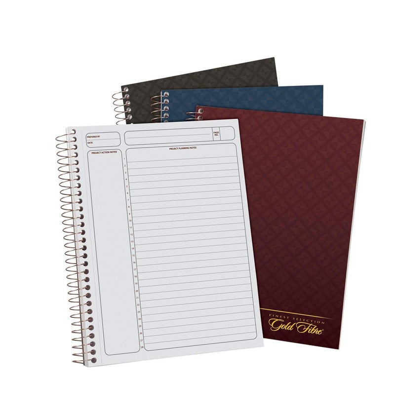 Ampad Gold Fibre Project Planner Assorted Color Covers 95 x 725 84Sheets 3Pack