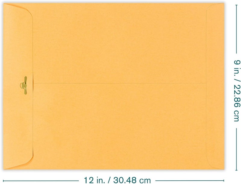 EnDoc أظرف قابلة للإغلاق 9x12 بوصة بني كرافت - 30 عبوة - مع إغلاق قابل للإغلاق وختم لاصق - أظرف ورقية بوزن 28 رطل للاستخدام المنزلي، المكتب، الأعمال، القانونية أو المدرسة - Image 3