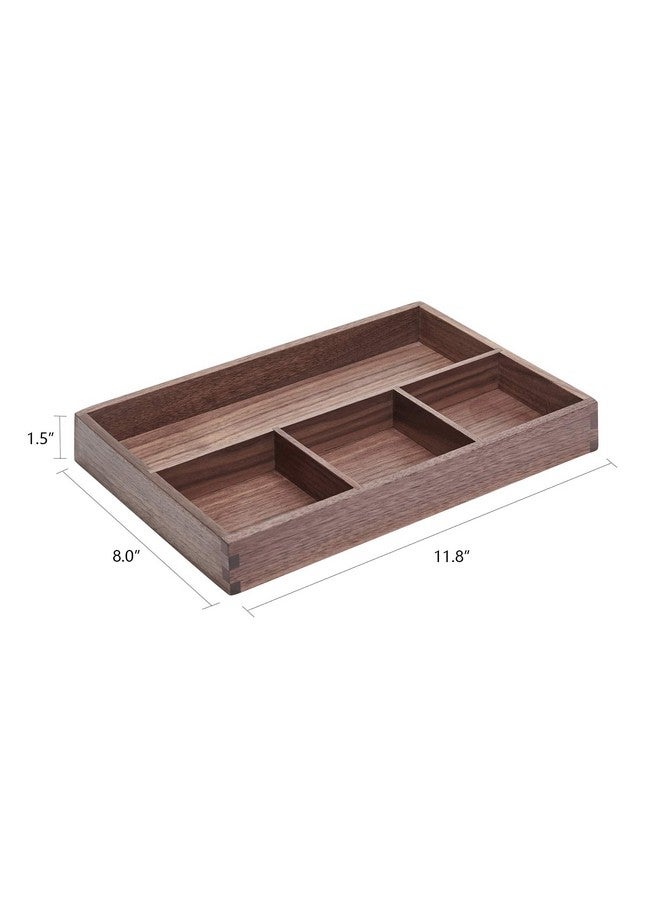 pandapark Wood Organizer Tray,Black Walnut,Desk & Drawer Storage Box (Walnut Master) - Image 2