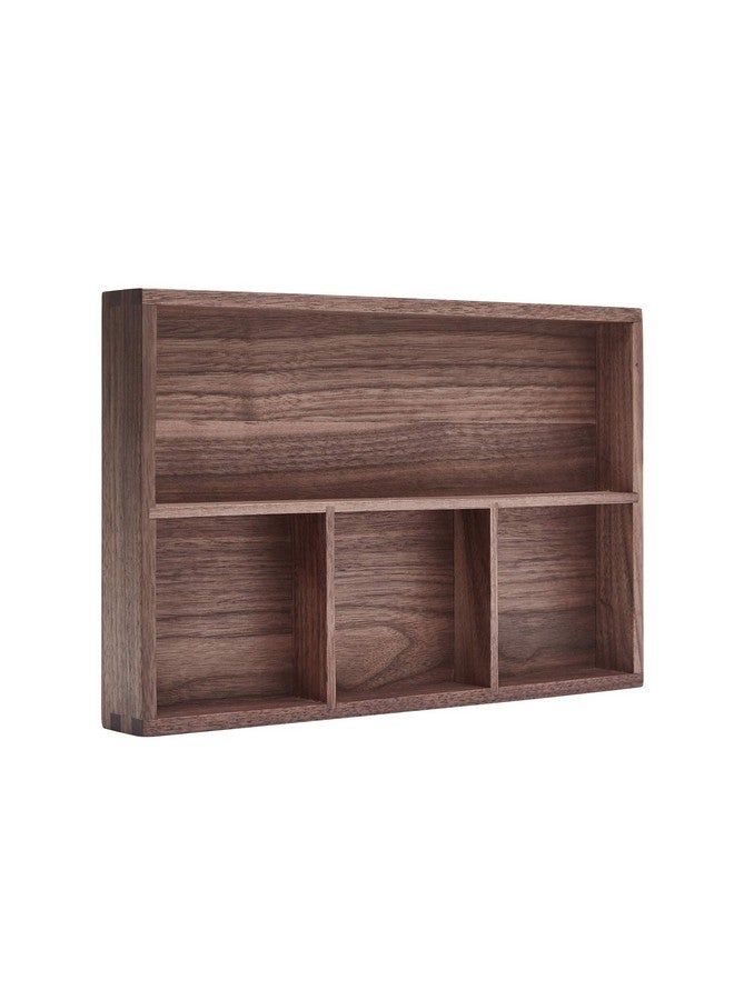 pandapark Wood Organizer Tray,Black Walnut,Desk & Drawer Storage Box (Walnut Master) - Image 1