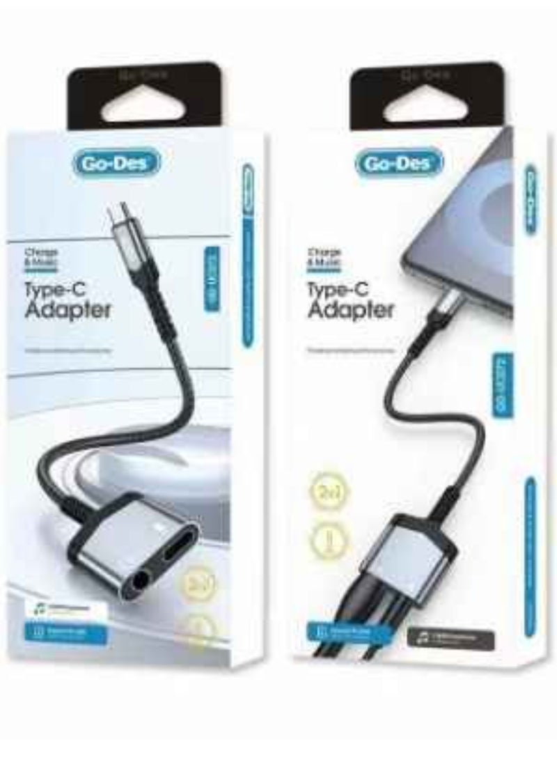 GO-DES Type C Charger And Headphone Audio Jack USB C Cable Adapter - Image 3