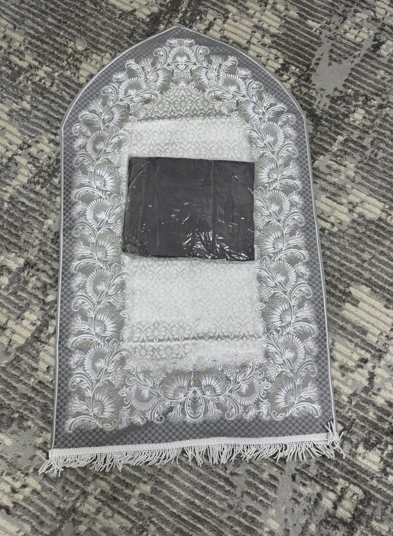 Embroidered jacquard prayer rug with Jalal open prayer sheet - Image 2