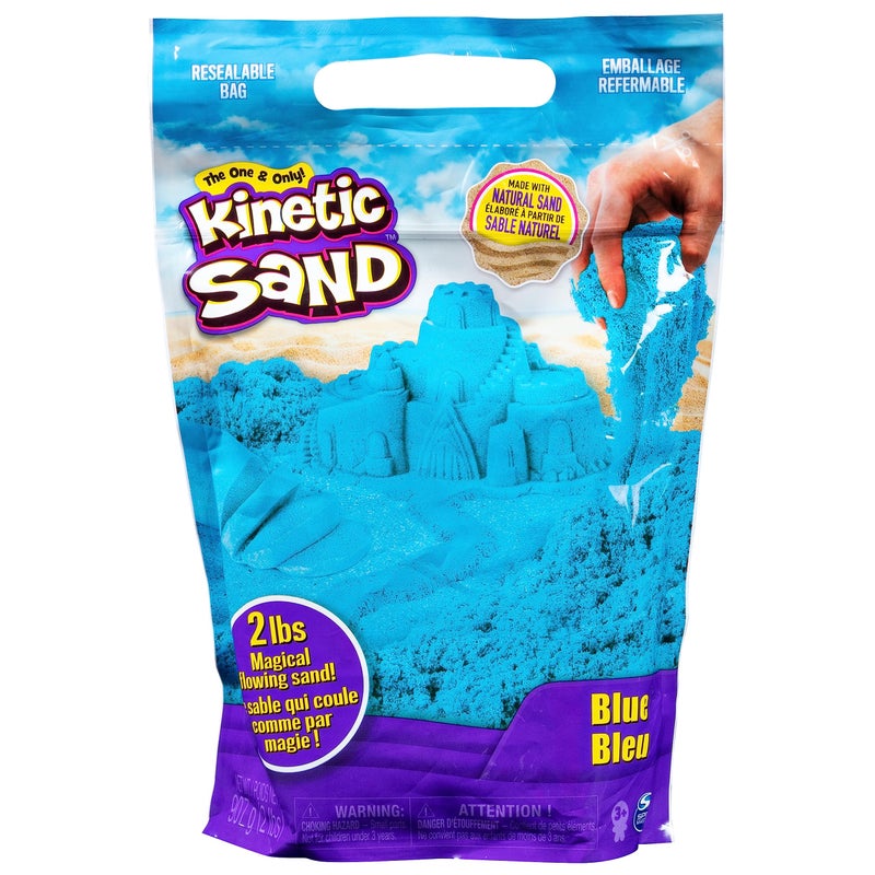 Kinetic Sand رمل كينيتك الرمل الحسي القابل للتشكيل الأصلي، أزرق، 2 باوند - Image 1