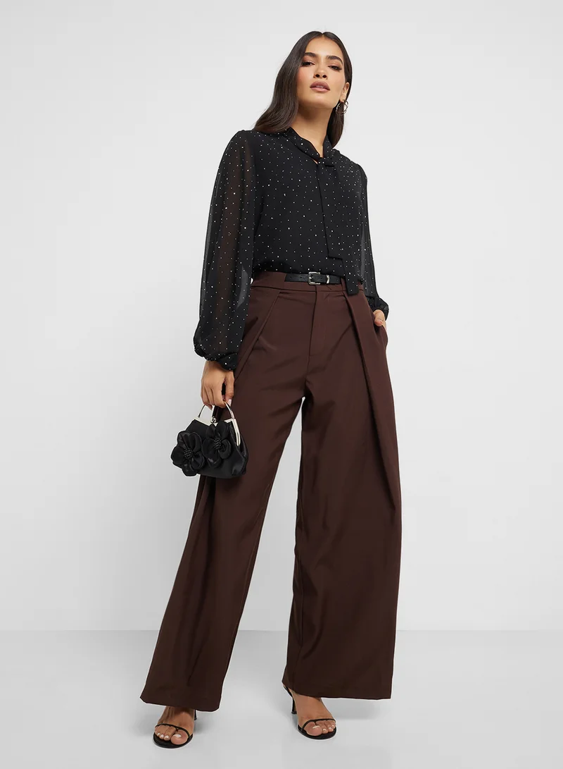 ELLA Puff Sleeved Polka Top