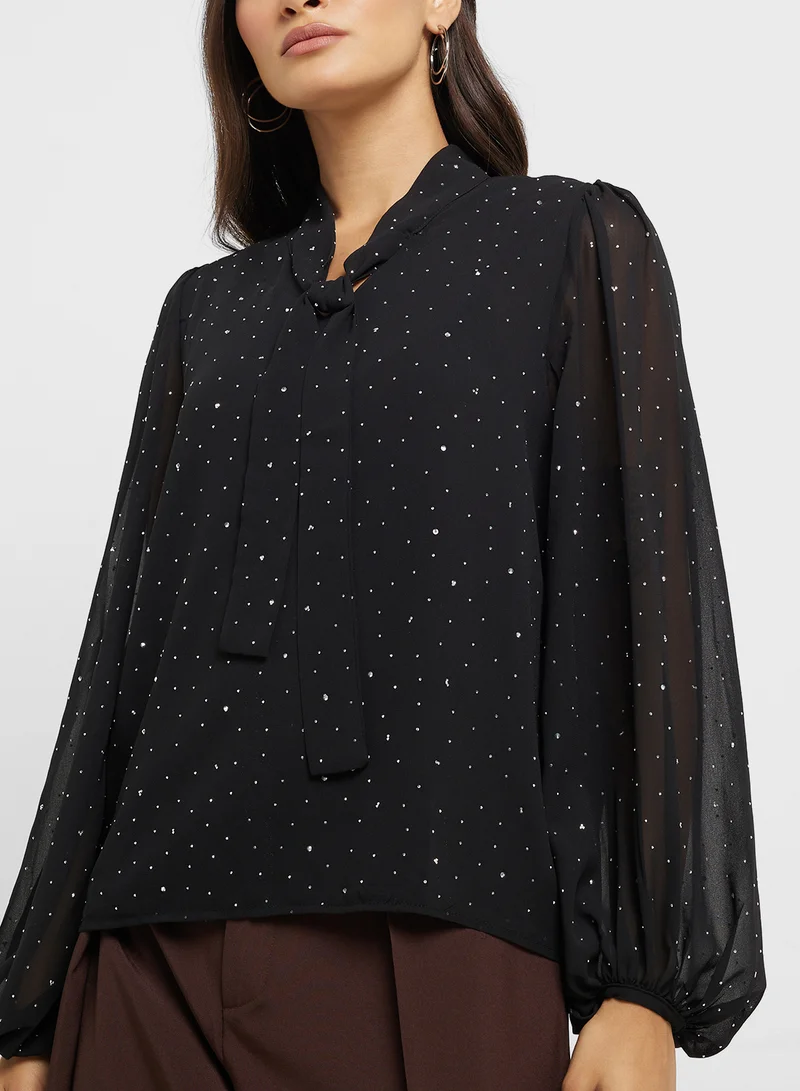 ELLA Puff Sleeved Polka Top