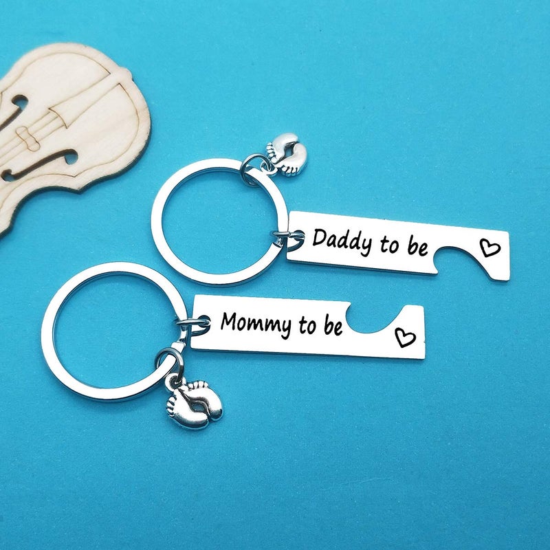 Xiahuyu Pregnancy Announcement Gifts New Parents To Be Gifts Mommy And Daddy To Be Gifts First Time Mom Dad Gifts Baby Announcement Gifts New Mom New Dad To Be Gifts With Baby Footprint Charm - Image 2