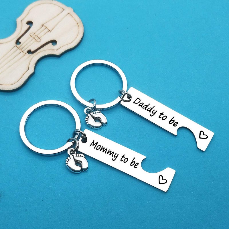 Xiahuyu Pregnancy Announcement Gifts New Parents To Be Gifts Mommy And Daddy To Be Gifts First Time Mom Dad Gifts Baby Announcement Gifts New Mom New Dad To Be Gifts With Baby Footprint Charm - Image 4