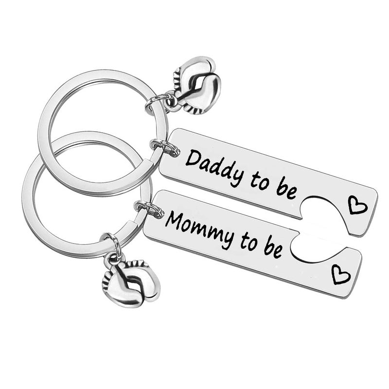 Xiahuyu Pregnancy Announcement Gifts New Parents To Be Gifts Mommy And Daddy To Be Gifts First Time Mom Dad Gifts Baby Announcement Gifts New Mom New Dad To Be Gifts With Baby Footprint Charm - Image 1