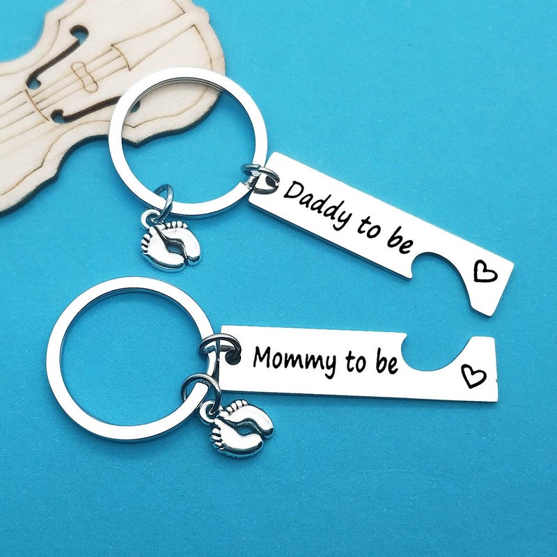 Xiahuyu Pregnancy Announcement Gifts New Parents To Be Gifts Mommy And Daddy To Be Gifts First Time Mom Dad Gifts Baby Announcement Gifts New Mom New Dad To Be Gifts With Baby Footprint Charm - Image 3