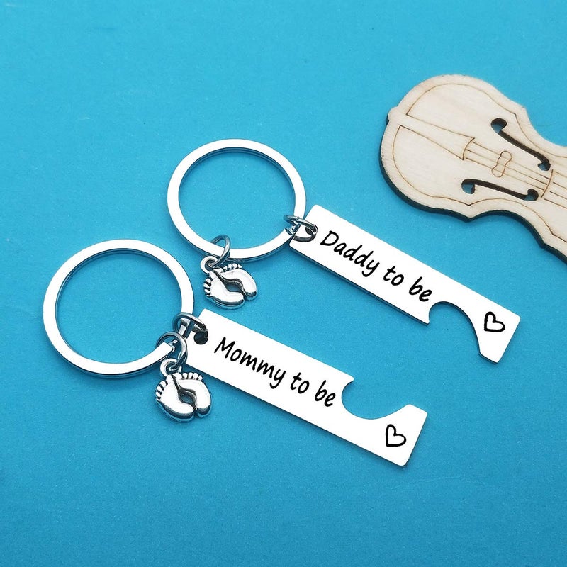 Xiahuyu Pregnancy Announcement Gifts New Parents To Be Gifts Mommy And Daddy To Be Gifts First Time Mom Dad Gifts Baby Announcement Gifts New Mom New Dad To Be Gifts With Baby Footprint Charm - Image 5