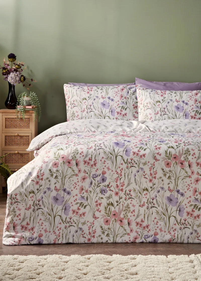 Matalan Lilac Flowers Duvet Set.