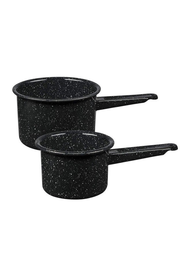 Granite Ware Non-Stick Saucepan Set with Steel Core, 1 & 2 Quart - Durable & Scratch-Resistant Pot for Soups and Sauces - Fast, Even Heating - Non-Toxic Cookware Essentials (Speckled Black) - Image 1