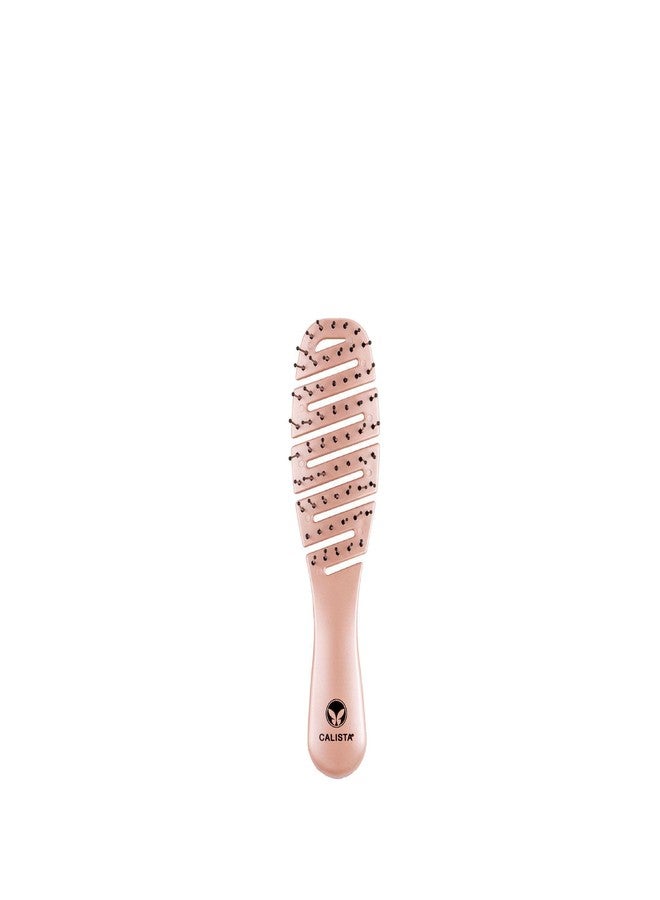Calista Tools SMOOTHIE Mini Brush Pink, Travel Hair Brush & Detangler Brush for Women, Wet or Dry Hairbrush for Tangle-Free Styling, Flexible Vented Hair Brush for Smooth, Breakage-Reducing Results - Image 1