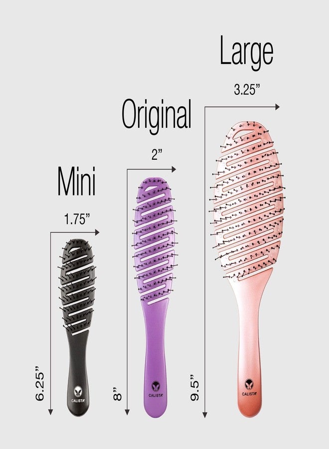 Calista Tools SMOOTHIE Mini Brush Pink, Travel Hair Brush & Detangler Brush for Women, Wet or Dry Hairbrush for Tangle-Free Styling, Flexible Vented Hair Brush for Smooth, Breakage-Reducing Results - Image 5