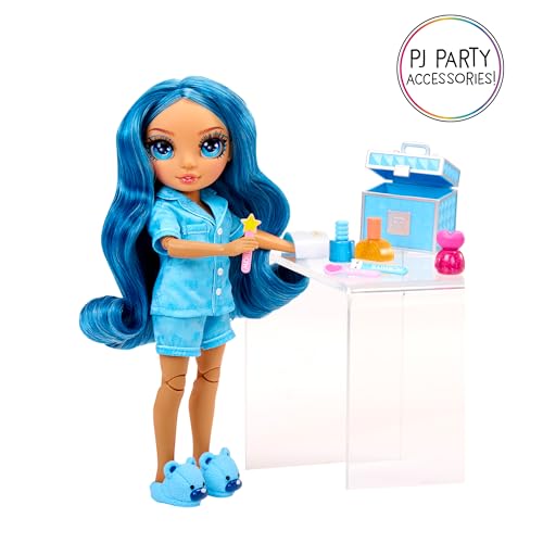 Rainbow High Jr High PJ Party - Skyler, Blue 9" Posable Fashion Doll with Soft Onesie, Slippers, Fun Play Accessories, Great Toy Gift for Girls Kids Ages 4-12 Years - Image 5