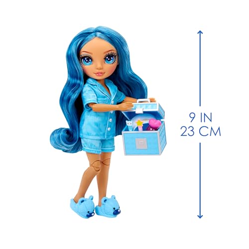 Rainbow High Jr High PJ Party - Skyler, Blue 9" Posable Fashion Doll with Soft Onesie, Slippers, Fun Play Accessories, Great Toy Gift for Girls Kids Ages 4-12 Years - Image 3