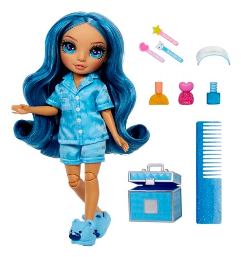 Rainbow High Jr High PJ Party - Skyler, Blue 9" Posable Fashion Doll with Soft Onesie, Slippers, Fun Play Accessories, Great Toy Gift for Girls Kids Ages 4-12 Years - Image 2
