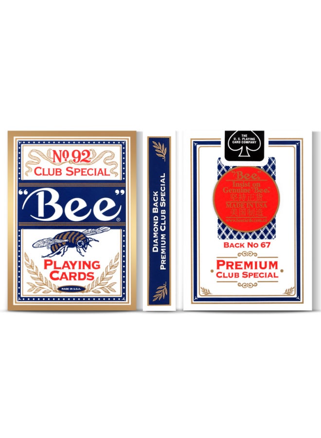 Bee Bee Playing Cards, Little Bee Poker Cards, Entertainment Texas Hold'em Cards, Durable, Blue, 1 Deck - Image 1