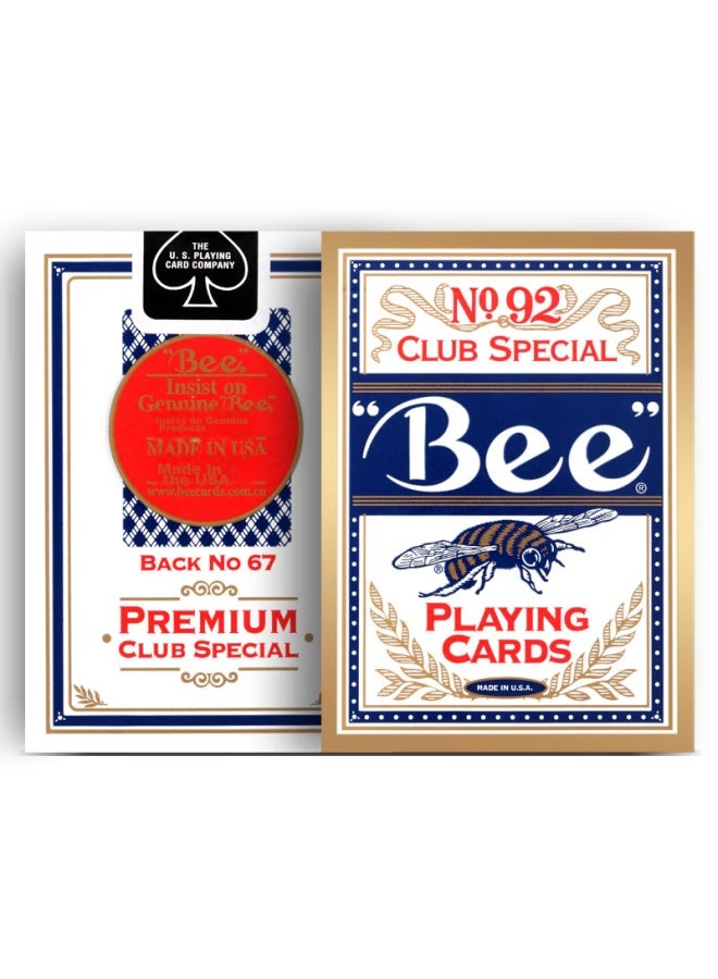 Bee Bee Playing Cards, Little Bee Poker Cards, Entertainment Texas Hold'em Cards, Durable, Blue, 1 Deck - Image 2