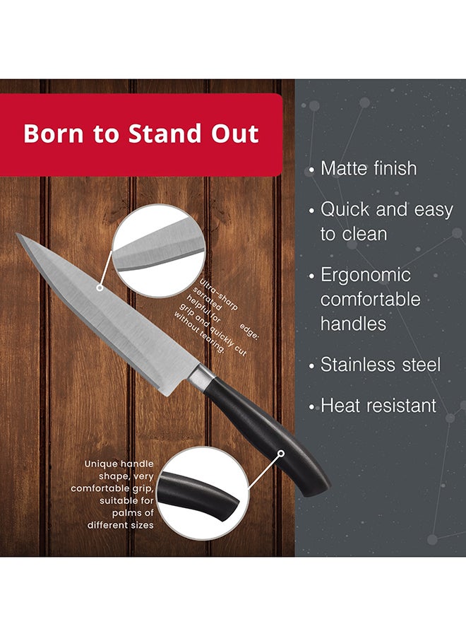 Feelings Stainless Steel Knife with Black Handle 18.5cm RC-KQ0795  - Image 3