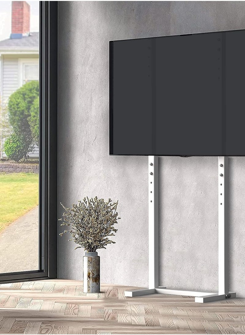 Generic - White TV Floor Stand Free Standing TV Mount Bracket Height Adjustable Tall TV Stand for 32”-100” Flat Panel LED LCD Screens Max VESA 800x400 up to Loading Weight 40KG - Image 1