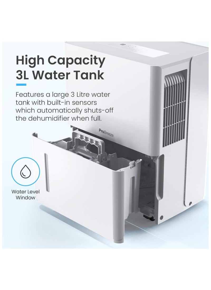 Pro Breeze - 30L a Day Smart Dehumidifier with Wifi Smart App Control, Digital Humidity Display, Continuous Drainage, 24 Hour Timer and Auto Defrost Function, Ideal for Damp and Condensation - Image 1