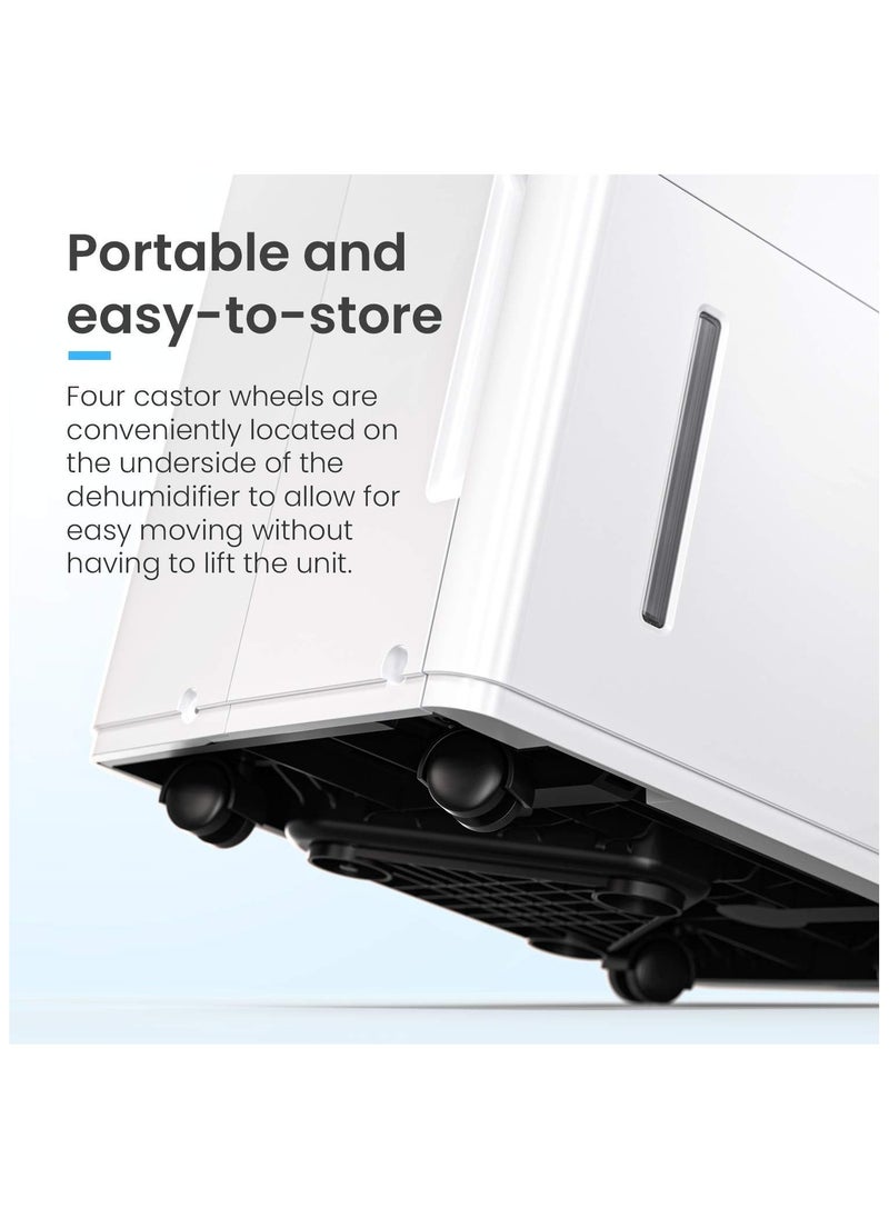 Pro Breeze - 30L a Day Smart Dehumidifier with Wifi Smart App Control, Digital Humidity Display, Continuous Drainage, 24 Hour Timer and Auto Defrost Function, Ideal for Damp and Condensation - Image 1