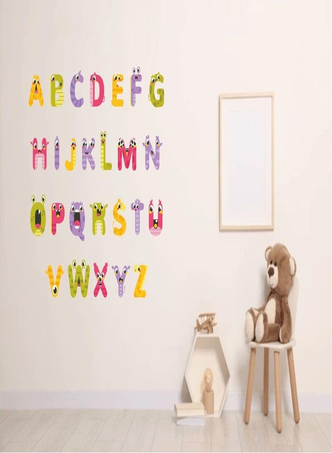 Monk wish Monster Alphabet Wall Decals, Educational Kids Room Decor, 104 x 86 cm, Multicolour - Image 3