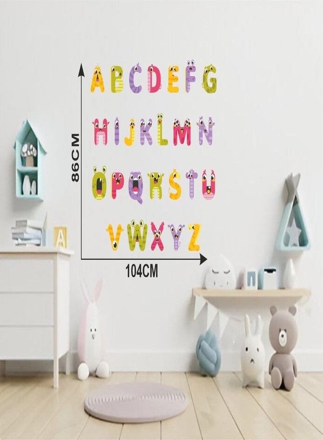 Monk wish Monster Alphabet Wall Decals, Educational Kids Room Decor, 104 x 86 cm, Multicolour - Image 2