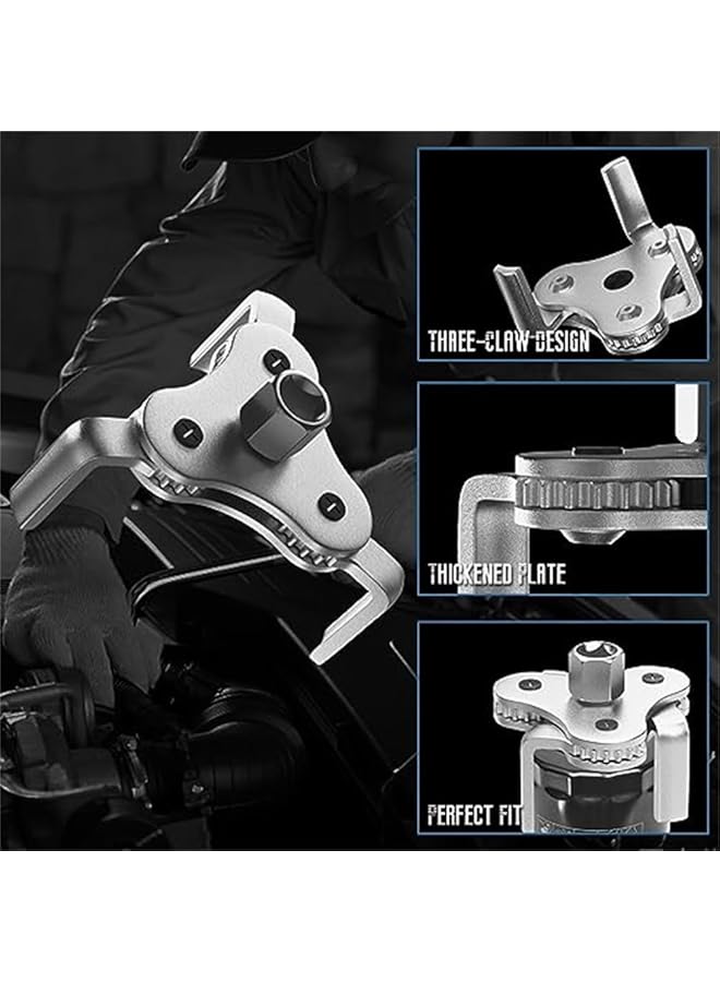 KASTWAVE Universal Oil Filter Wrench, From 2-1/2 Inch To 4.5 Inch 3 Jaw Adjustable Oil Filter Removal Tool Set, Easy Changes, Efficiency 2 Way Oil Filter Wrench For Cars, Trucks, Motorcycles, 1 Pcs - Image 5