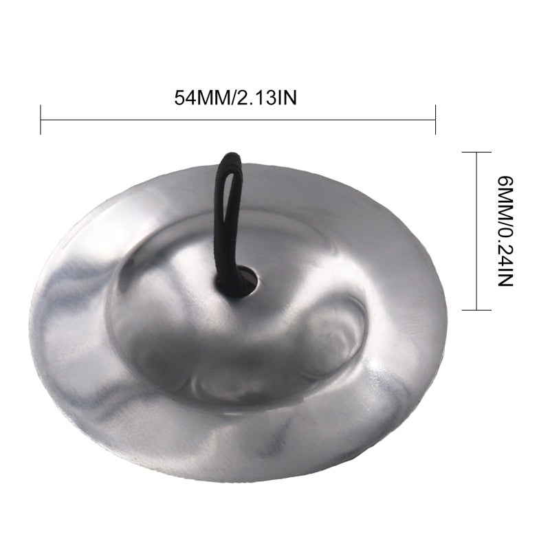 Silver Finger Cymbals 1 Pair Clear Crisp Sound Snug Elastic Loops - Lightweight Design for Belly Dancing Performance - Image 2
