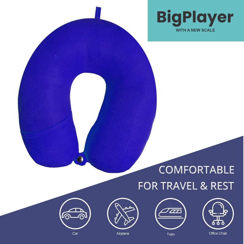 BigPlayer BigPlayer Premium Neck Pillow with Eye Mask for Travel Comfort Car Neck Rest Car Pillow Flight and Train Accessory Pillow for Neck Pain Relief Neck Pillow for Sleeping Pack of 1 Set - Image 2