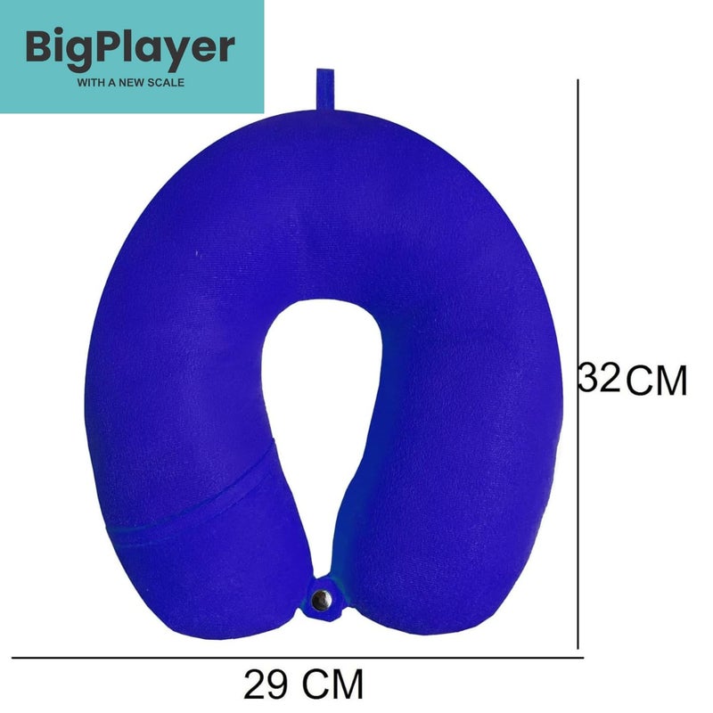 BigPlayer BigPlayer Premium Neck Pillow with Eye Mask for Travel Comfort Car Neck Rest Car Pillow Flight and Train Accessory Pillow for Neck Pain Relief Neck Pillow for Sleeping Pack of 1 Set - Image 3