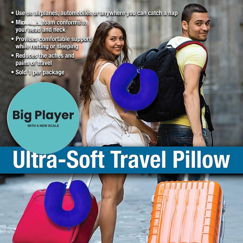 BigPlayer BigPlayer Premium Neck Pillow with Eye Mask for Travel Comfort Car Neck Rest Car Pillow Flight and Train Accessory Pillow for Neck Pain Relief Neck Pillow for Sleeping Pack of 1 Set - Image 4