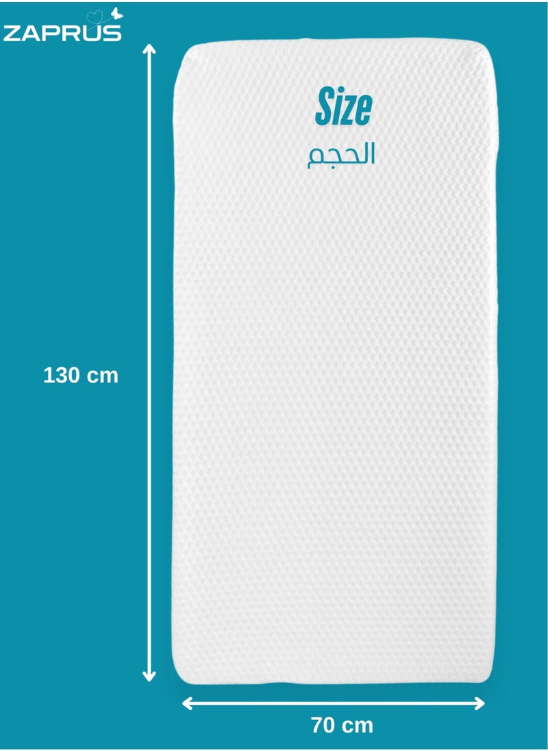 Zaprus Zaprus Baby Mattress 130x70x10 cm – High-Density Foam Cot & Crib Mattress with Hypoallergenic Breathable Cotton Cover – Firm Baby Bed Mattress for Travel and Daily Use  - Image 4