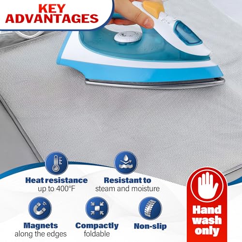 LAGARTO Portable Ironing Mat for Table Top – Foldable Ironing Pad for Table, Washer & Dryer (39.8" x 18.1") with 4-Layer Heat-Resistant Fabric & Magnetic Edges – Easy to Store & Use on Any Flat Surface - Image 4
