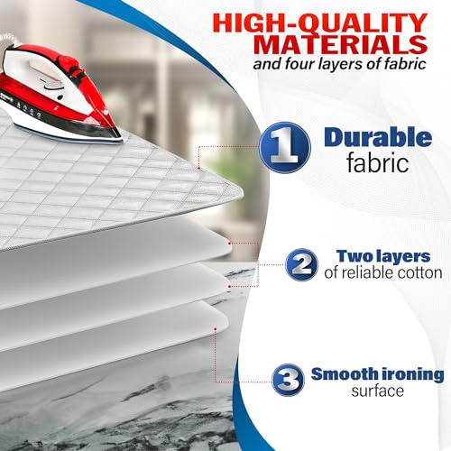 LAGARTO Portable Ironing Mat for Table Top – Foldable Ironing Pad for Table, Washer & Dryer (39.8" x 18.1") with 4-Layer Heat-Resistant Fabric & Magnetic Edges – Easy to Store & Use on Any Flat Surface - Image 3
