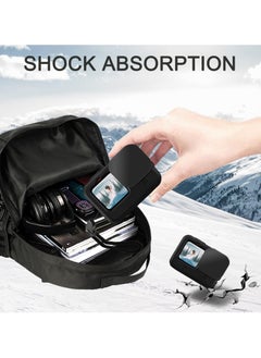 TLAXCA مجموعة الملحقات لـ Go Pro Hero 12/Hero 11/Hero 10/Hero 9 باللون الأسود، عبوتان (6 قطع) واقي شاشة من السيليكون مع غطاء للعدسة وحبل لكاميرا الحركة السوداء Hero 12/11/10/9  - Image 4